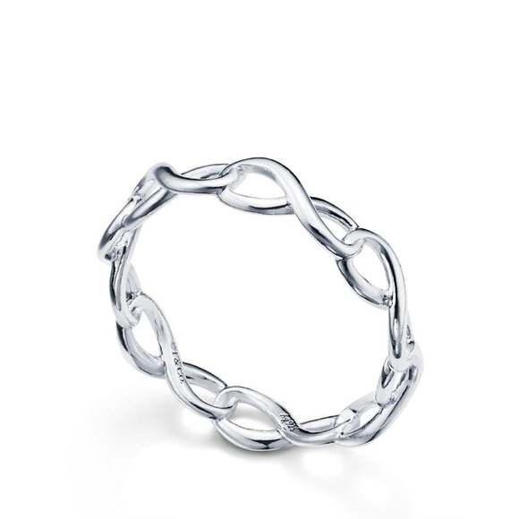 Tiffany & Co. Infinity Narrow Band Ring Sterling Silver Size 4.5 - Picture 1 of 5